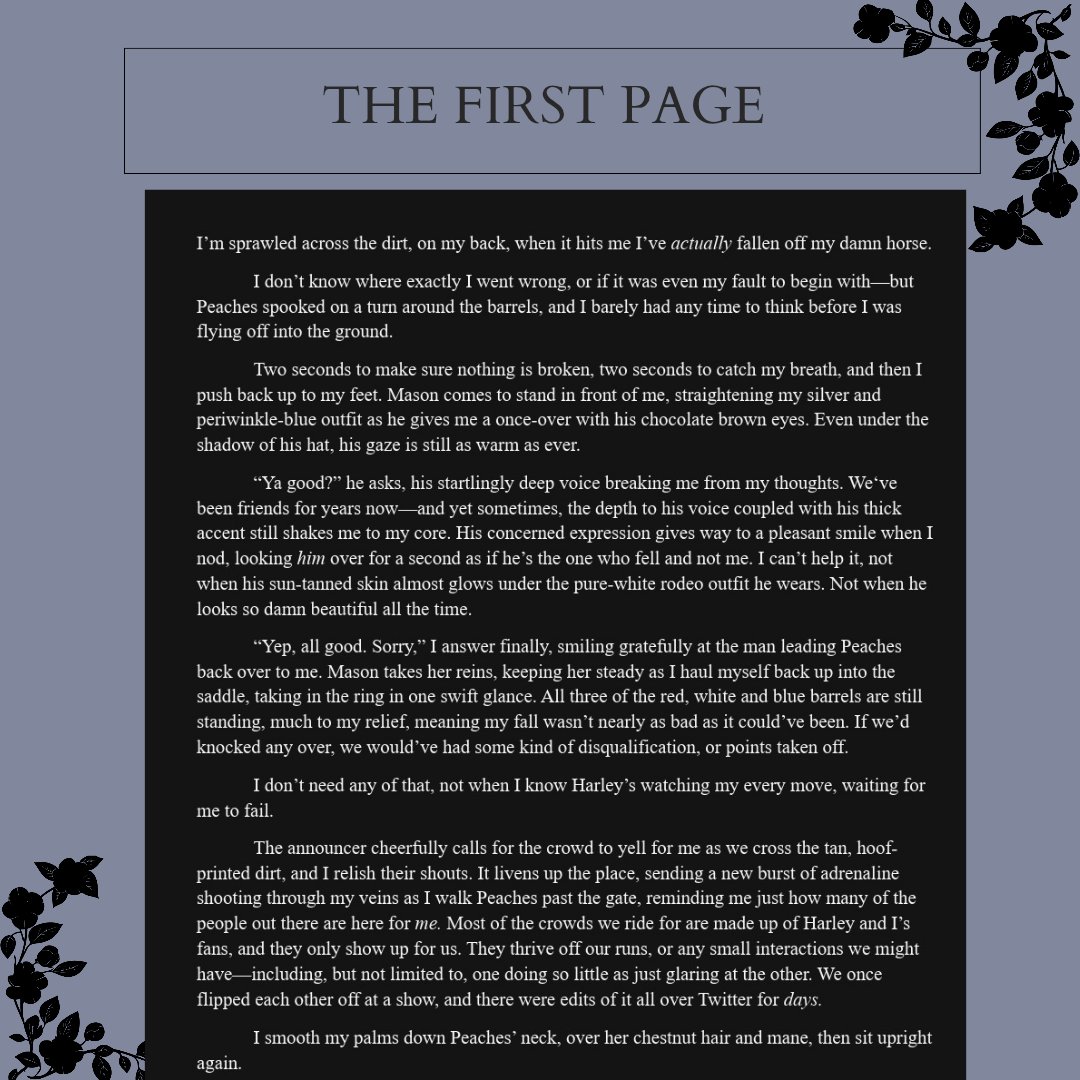 sinclairmacabre's tweet image. Jonah and Harley are sworn rodeo rivals, fighting every chance they get. But, when Jonah loses his best friend and gets seriously injured, things change. Lines get crossed that were never there before.
Little does Jonah know, Harley has a LOT of secrets.

#questpit #A #CR