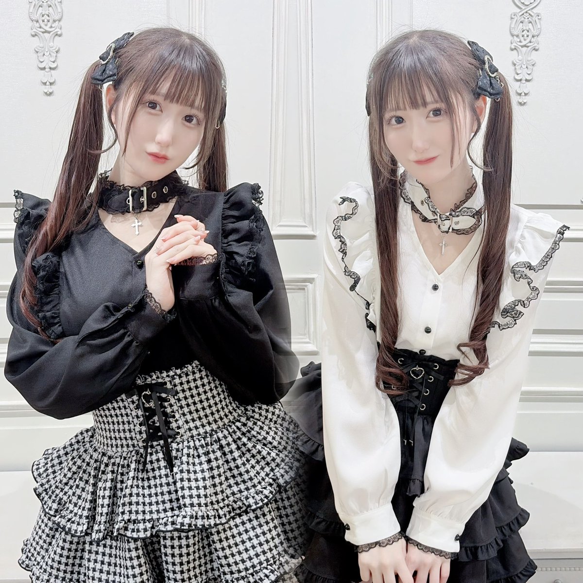 𝓟𝓲𝓬𝓴 𝓾𝓹🥀🖤 . 可愛いのに強い🖤 首元のクロスチャーム付き