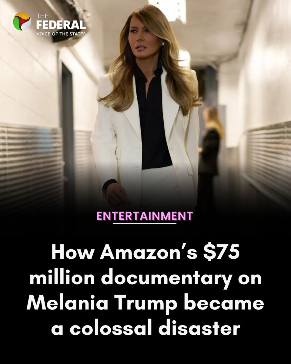 TheFederal_News's tweet photo. Variously described as a farce and a dud, it’s a royal disaster, if ever there was one, writes @nawaidanjum.
Read more: https://t.co/DtSX6xYQ4h
#MelaniaTrump #USA #AmazonInc #MelaniaDocumentary https://t.co/ErAjt187TC