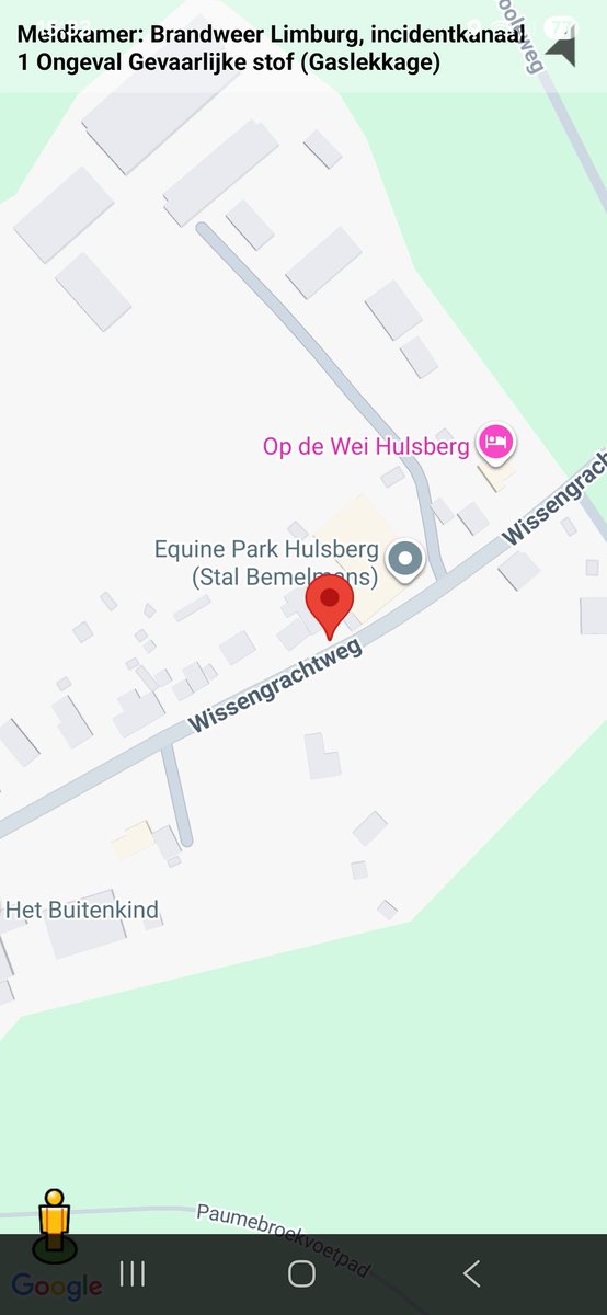 Gaslekkage op Wissengrachtweg in Hulsberg