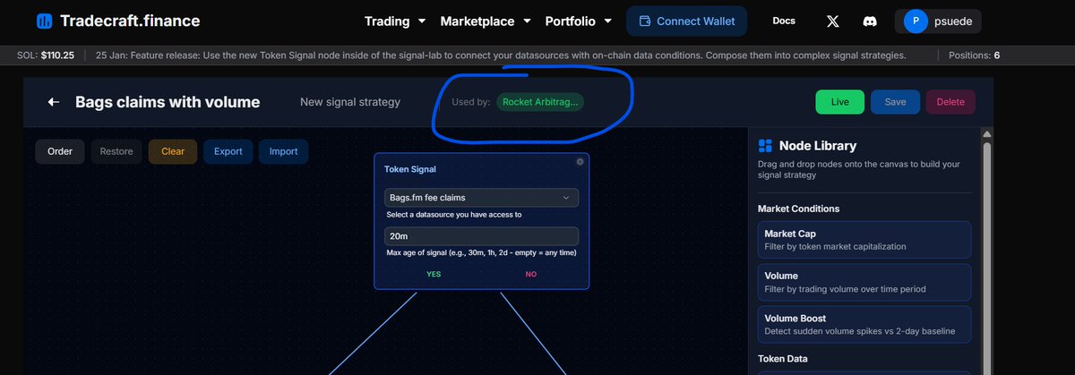 Currently focusing on UX improvements and incorporating user feedback on Tradecraft. Couple of cross-navigation improvements added today. Less clicks and easier to find information.

- Link from positions to the wallet page, when you want to get more information about a wallet.