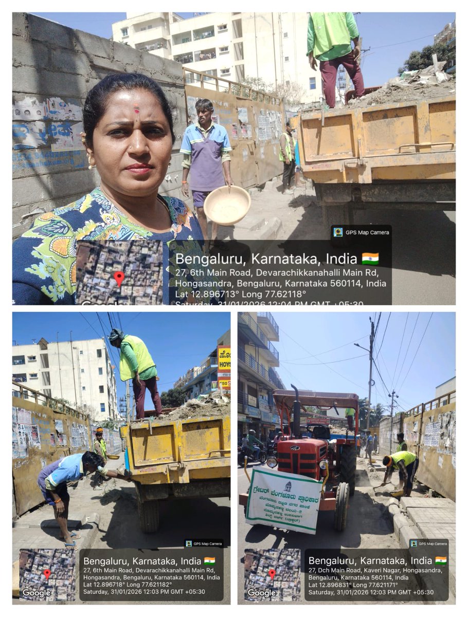 comm_blr_south's tweet photo. ✨ A Brighter, Cleaner South City! 🏙️
We’ve just wrapped up an intensive drive to clear debris and waste from all major roads and footpaths within Corporation limits. We’re removing the clutter to ensure safer roads and wider walkways for everyone. 🛣️🚶♀️
#intensivecleaning #BSCC https://t.co/2fA1i0lMNx