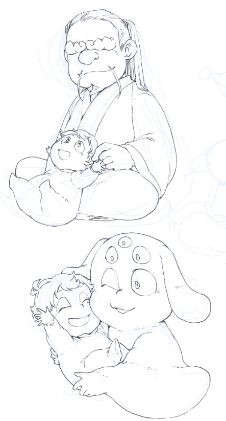 赤ちゃんあやすの誰が上手そう？とか話していました😂とりあえず話しながら二人書いていました(´-｀*)