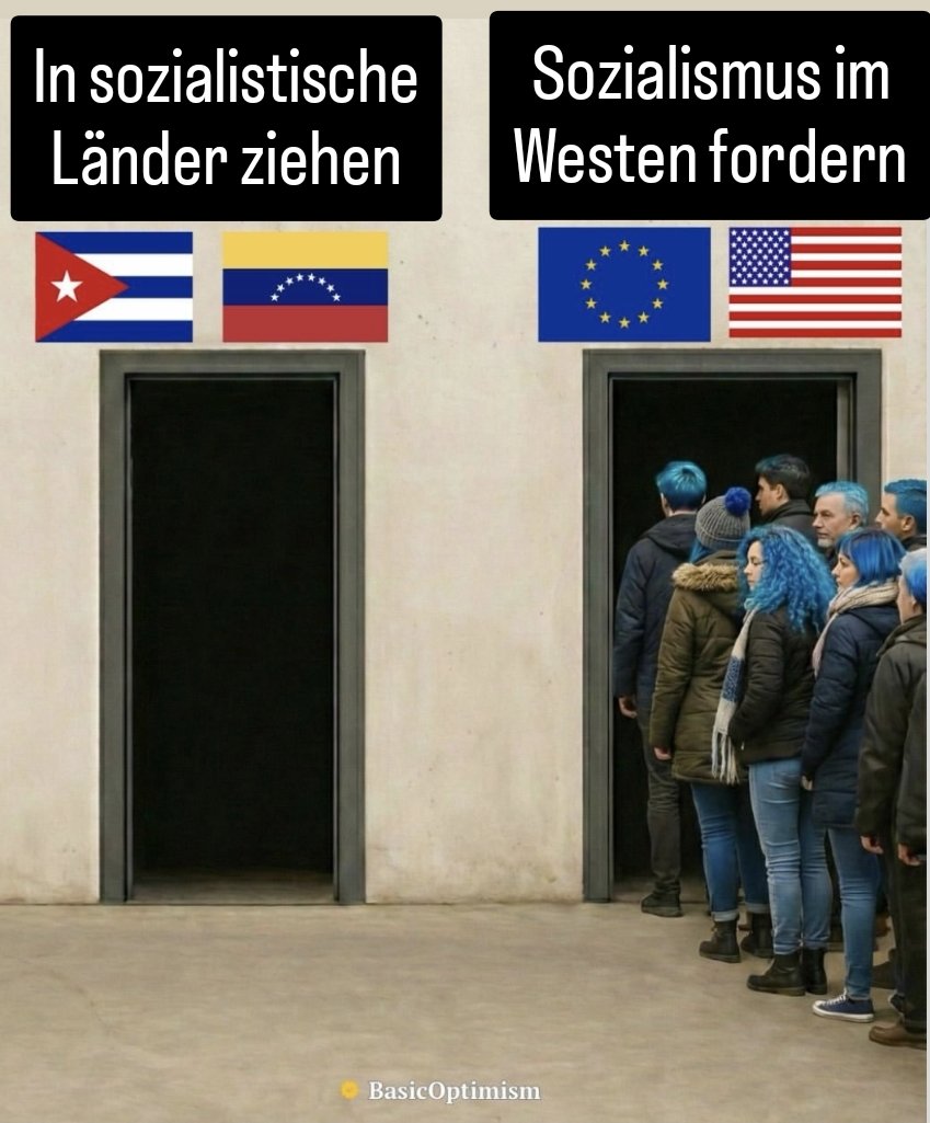 In sozialistische Länder ziehen
vs.
Sozialismus im Westen fordert