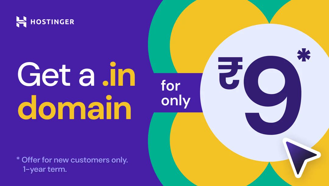TrickTrackers's tweet image. hostinger.com/in/domain-name…

Get your own domain for 1 year - 9 rupees 

#hostinger