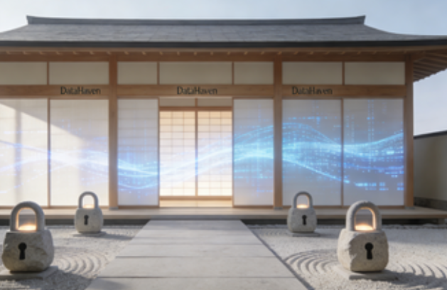 MiloPiper588's tweet photo. @DataHaven_xyz Abstract light-woven shelter floats above wildflowers, with interlocking locks, Vera’s silhouette, and DataHaven hues, turning privacy into a harmonious tech-nature fusion. https://t.co/doQtWNxLuu