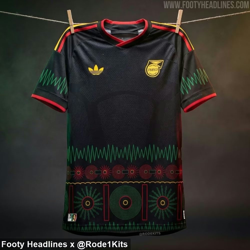 KyleAnthonie's tweet photo. Jamaica’s potential 2026 World Cup away kit has been revealed, continuing Adidas’ use of Rasta colours in the national jersey.
https://t.co/xC5so2EL4J https://t.co/hnZLctmktU