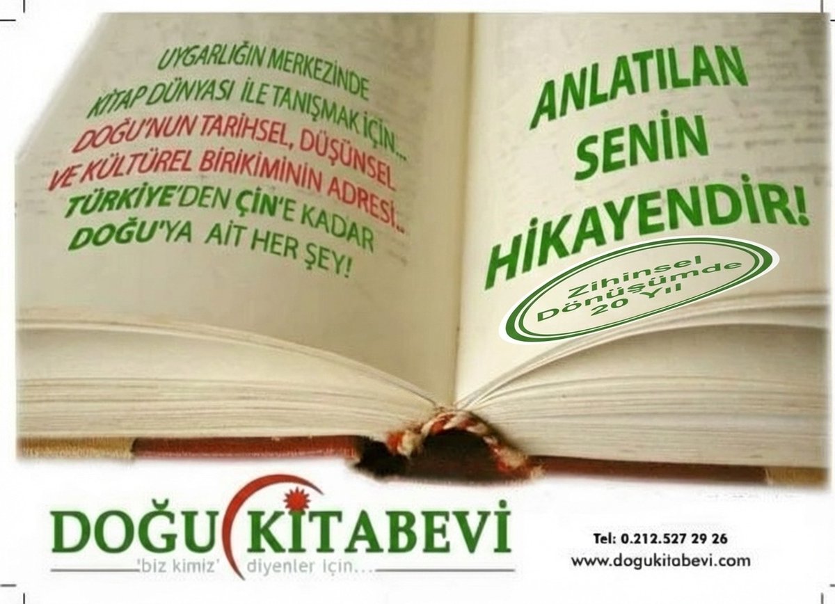 20 Yıl önce "Anlatılan Senin Hikayendir!" şiarıyla yola çıkmıştık. Tümüyle yerli yazarlarımızın kitaplarından oluşan 900 kitaplık bir birikime ulaştık. <a href="/dogukitabevi/">Doğu Kitabevi</a> <a href="/sosyologcaD/">Sosyologca</a>  <a href="/ulakyayincilik/">Ulak Yayıncılık</a> <a href="/istirakyay/">@undoibo</a>
