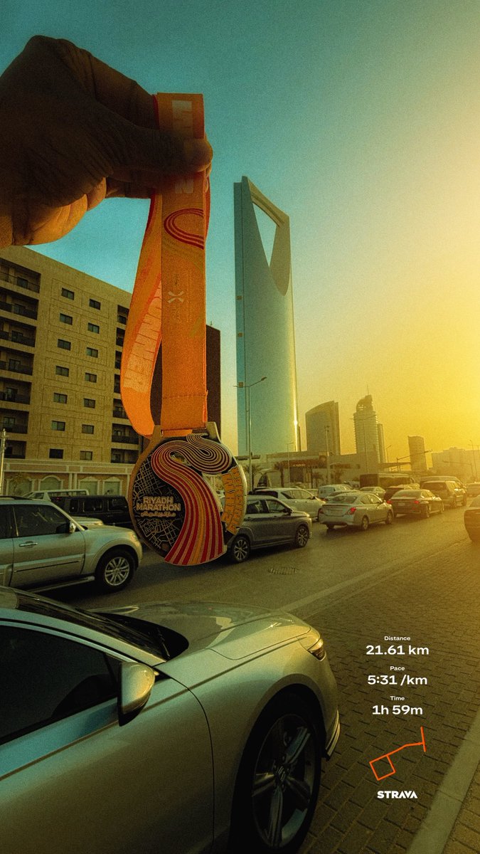 Finished half marathon on my target time 🥺✅

 #ماراثون_الرياض 

#riyadhmarathon