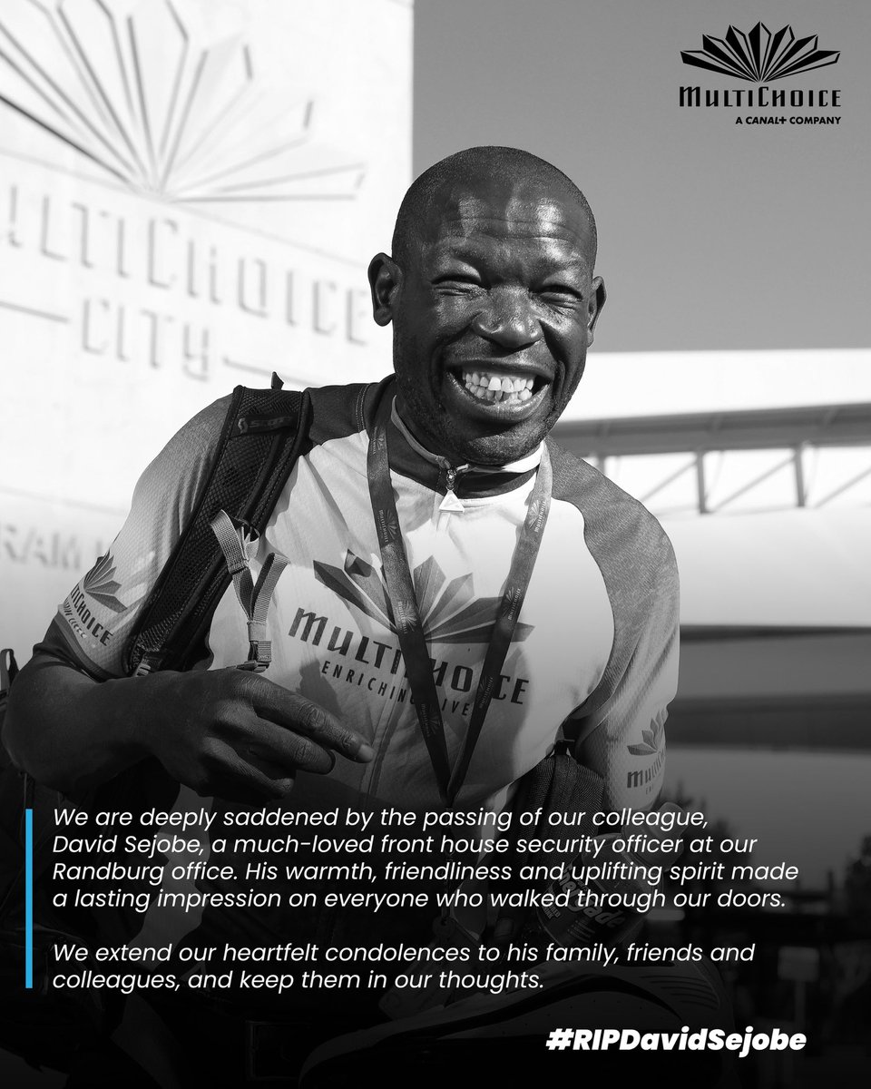 mixedracedUncle's tweet photo. Oh Mr David Sejobe, This man will be remembered for his infectious energy, joyful soul, Bram Fischer Drive in Randburg and MultiChoice will never be the same without him💔🕊️
#RIPDavidSejobe
#MultiChoice https://t.co/oFMkRGIujI