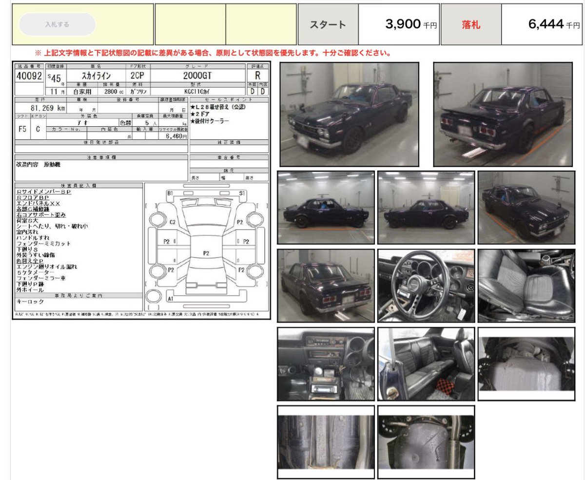 AMSu_BKK's tweet photo. この前落札された
箱スカ落札価格

🔺6,444,000円

これ見てどう思う？
高い？安い？それとも「妥当」？

コメント待ってる

ちなみにケンメリのがもっと高いです

#ハコスカ #箱スカ #スカイライン 
#旧車 #日産 #旧車オークション #旧車好きと繋がりたい #ケンメリ #KGC110
#C10 https://t.co/3fvlzagXWt