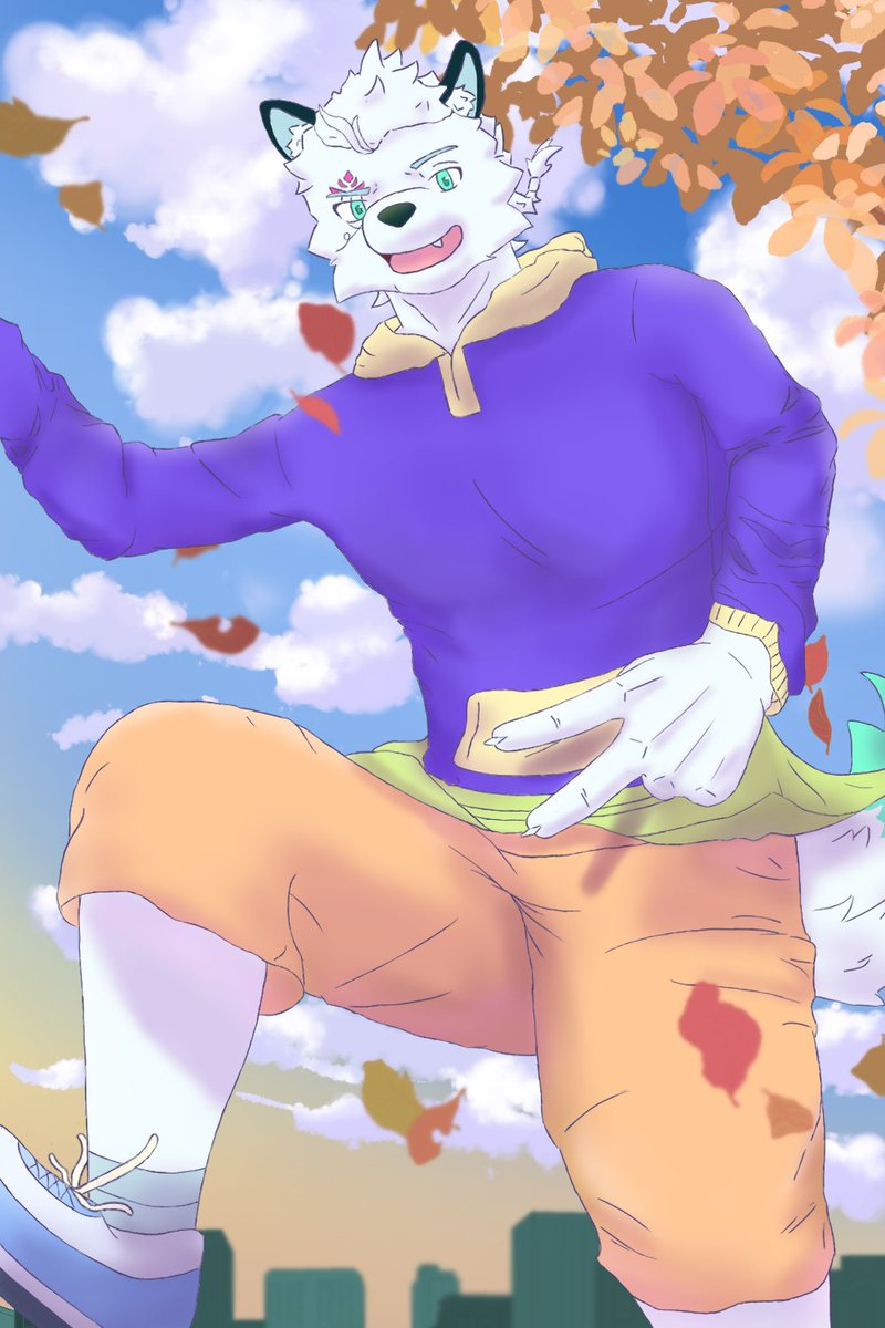 Sol1us's tweet photo. Autumn🍁

#Fursona #furryartwork #furryartists https://t.co/jYeZ0Nh5cF