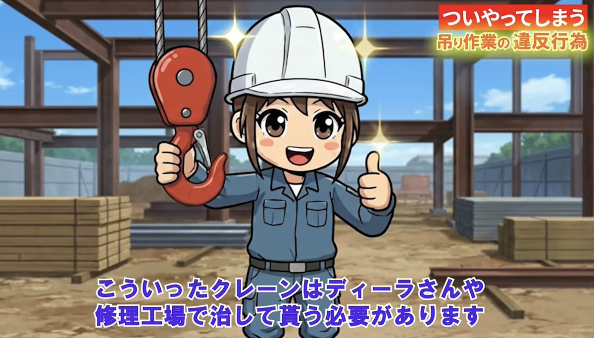 【アニメ解説】え？ダメなの？クレーン吊り作業でついやりがちなNG行為６選をアニメ付で解説【ユニック車】 youtu.be/FAG2nmSit-w?si… <a href="/YouTube/">YouTube</a>より