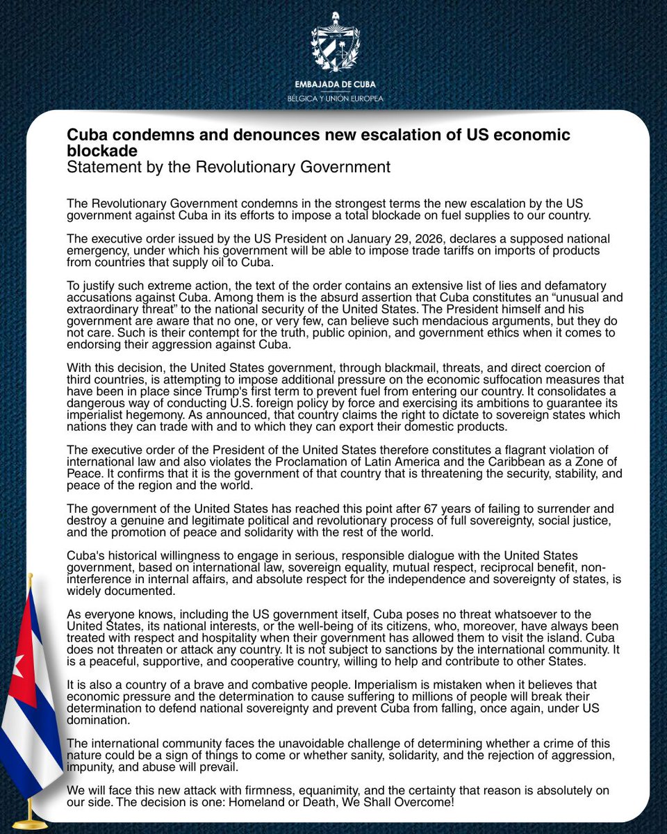 Embajada de Cuba en Bélgica y la UE tweet media