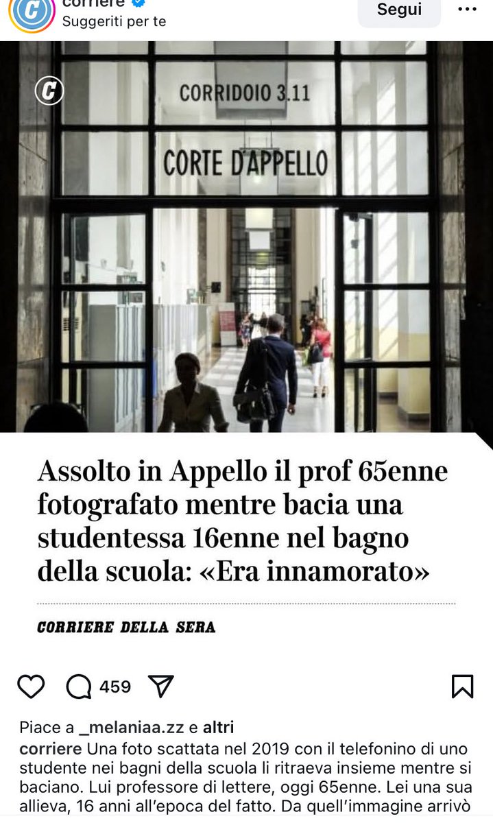 adesso “pedofilia” si indica come “ era innamorato”

schifo