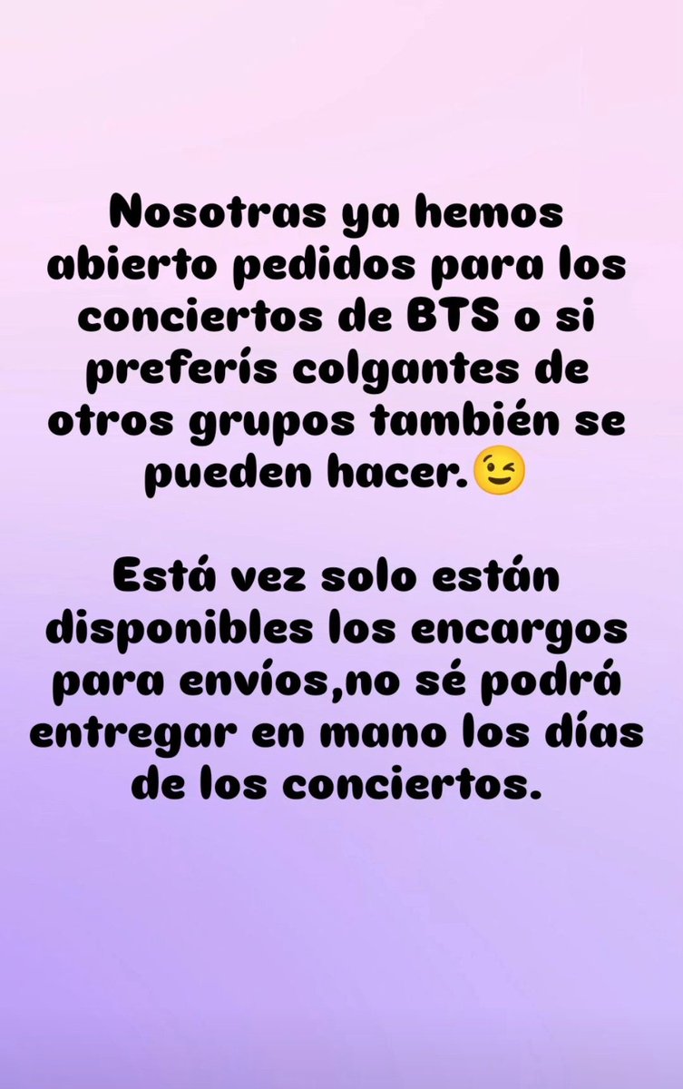 Theorenllishop's tweet photo. 💜ABRIMOS ENCARGOS💜
Hace unos días abrimos encargos para los conciertos de BTS o también se pueden hacer colgantes de otros grupos,solo se ofrecen encargos para envíos.
-para más información y reservas podéis hablarnos por privado sin ningún compromiso 😊

 #btsmadrid https://t.co/OpsVxuEldx