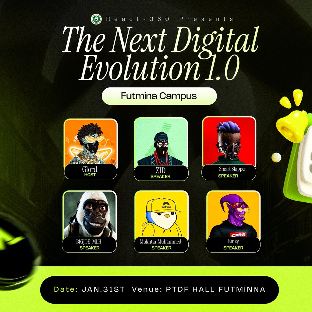 Live at THE NEXT DIGITAL EVOLUTION 1.0.
#TWG <a href="/Z1D_exe/">.</a>  <a href="/_smartskiper_/">Smart Skiper</a> <a href="/emzzill/">𝔼𝕄ℤ𝕐 🆇</a> <a href="/Atomictheory001/">Mukhtar Muhammad</a>
 
Its really a powerful gathering of minds, ideas, and opportunities shaping the next phase of the digital world.
The first speaker is 🔥🔥🔥🔥🔥🔥 <a href="/BIGJOE_MLH_/">BIGJOE.mLh |MGBX</a>