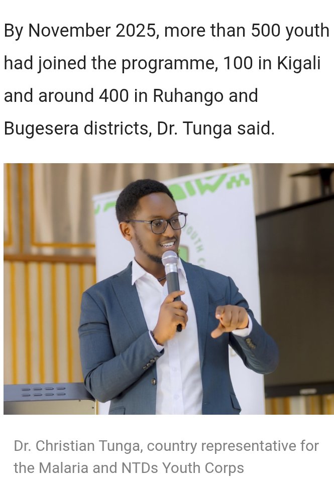 MalariaNTDcorps's tweet image. We’re honored to show the world that youth power is showing up big time 🌍
In Bugesera and Ruhango districts, with partners like @RBCRwanda , @RwandaNGOForum, @Knooliet @ALMA_2030, and others.  young people are boldly stepping up in the fight against #NeglectedTropicalDiseases