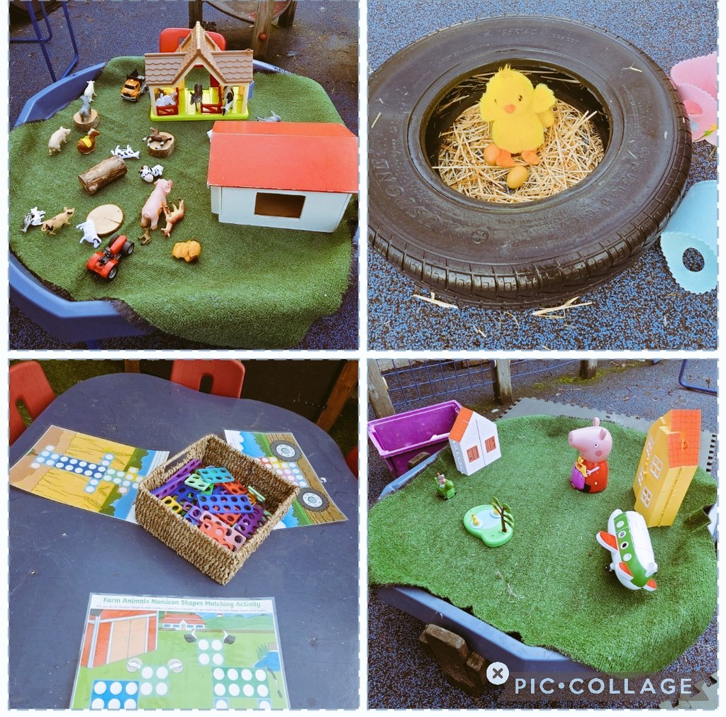 LucyLuScience's tweet photo. We're so lucky to have amazing  TA's to help us to set up a fun variety of activities each day. This week we we were learning about farms starting with a visit to Attwell Farm on Monday. #eyfs #enhancedprovision https://t.co/8QuwJZ8DkO