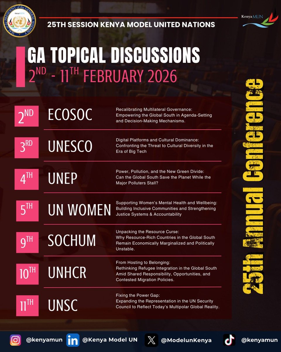 The General Assembly’s schedule for the topical discussions which will start on Monday...
#kmun #onlyatGA