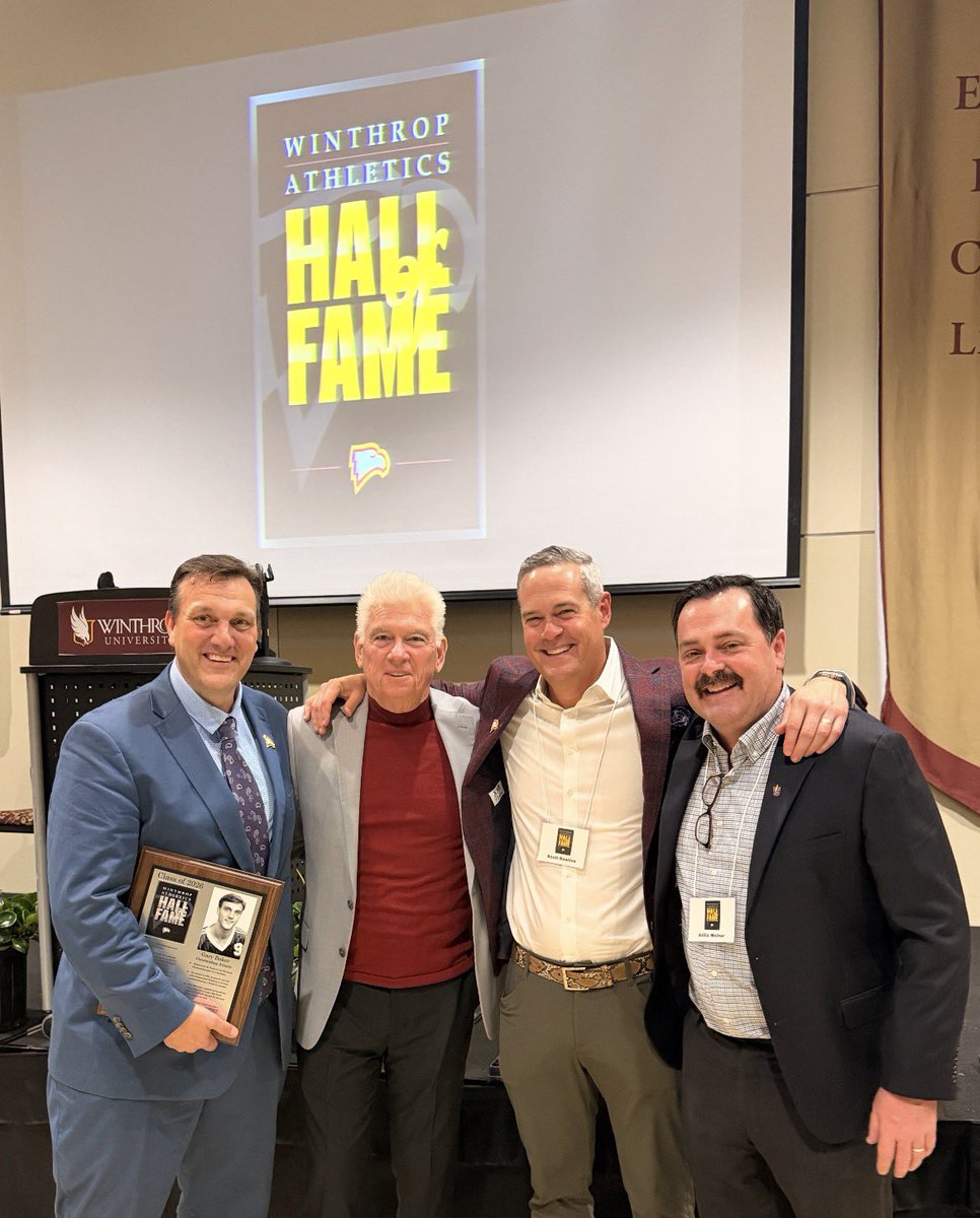 RichPosipanko's tweet photo. Again, CONGRATULATIONS to Gary Baker on his induction into the Winthrop Athletics Hall of Fame. I had the honor of introducing him last night. Gary was a standout player from 1991-1994 and served as our assistant coach for 3 years after graduating. 

Some of Gary’s highlights:
*4X All Big South Conference Selection
*3X Region All Academic All American Selection
*Member of the Big South All Decade Team for 1990-1999
*In four years of undergraduate study and two years of graduate school, Gary received all A’s and only one B.

It was also great to catch up with his team mates Atilla Molnar
and Scott Rawlins in the photo below. Along with Gary, this group were part of the building blocks that helped @WinthropSoccer grow from a successful NAIA to successful NCAA Div. I program. 

As a coach I will always be grateful to this group for all the later success Winthrop Soccer was able to achieve as we continued to grow and win Championships and make NCAA appearances. Great memories.
