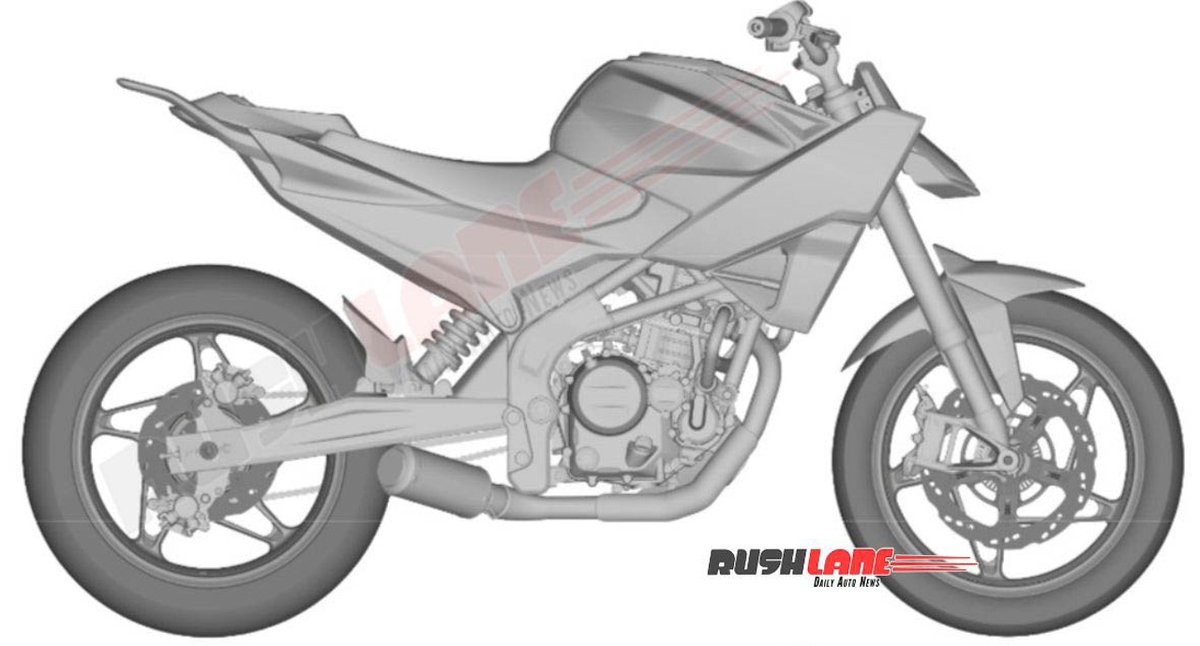 rushlane's tweet photo. TVS Apache RTR Hyprstunt Design Patented In India – Factory Stunt Bike? https://t.co/LIYkbcW5Dg https://t.co/Osf0157xtA
