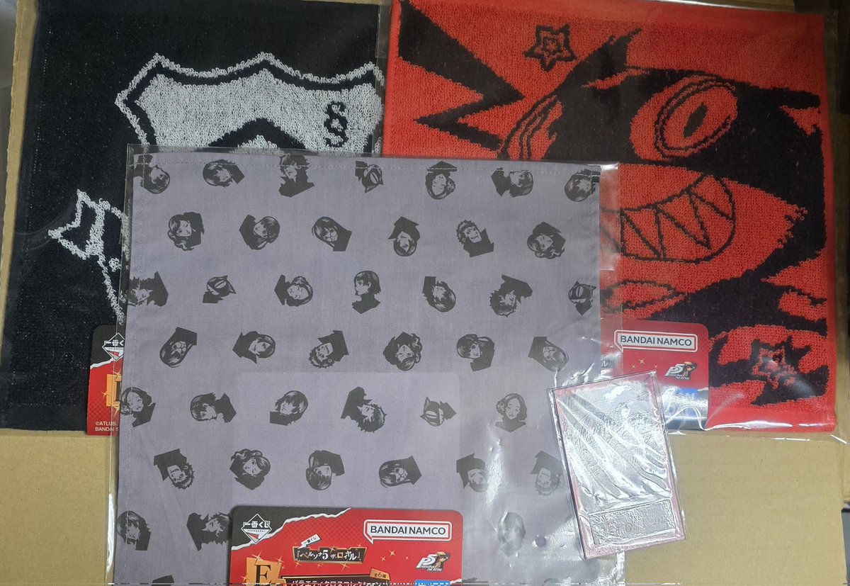 krh_2169's tweet image. 【交換譲渡】ペルソナ5　P5R　ロイヤル　一番くじ

譲)E賞タオル、F賞アクスタ:竜司、真、双葉、春、惣治郎、冴、千早、川上、一二三、岩井、吉田、三島、イゴール、H賞クリアファイル&amp;amp;ステッカー:モルガナ、竜司、真、春、明智、かすみ、ジュスカロ、怪盗団ロゴ

求)定価850円+送料

→