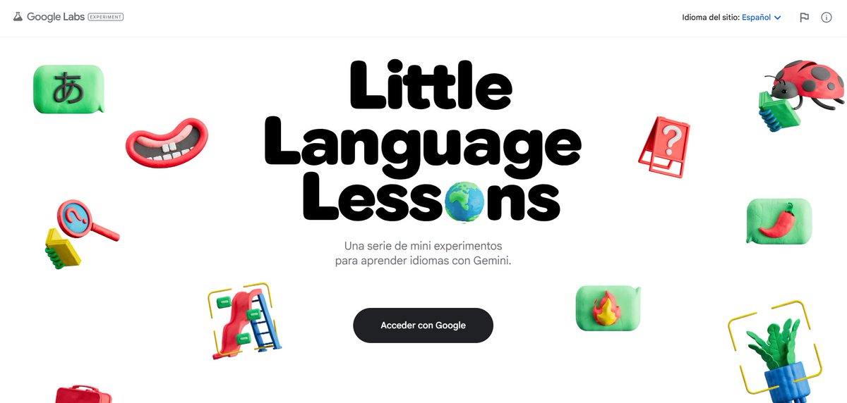 _guillecasaus's tweet photo. 🚨 Google acaba de lanzar una alternativa a Duolingo 100% gratuita.

Se llama Little Language Lessons y te ayuda a aprender más de 40 idiomas con conversaciones, vocabulario y ejercicios personalizados.

Si quieres aprender un idioma, esto te interesa 👇 https://t.co/MLFnPa1ZDk