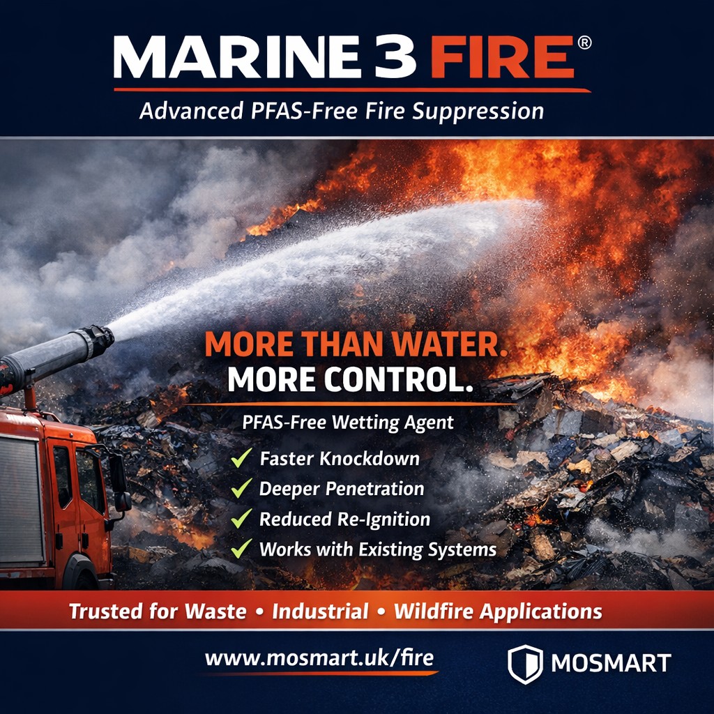 Fraser2703's tweet photo. 🔥 Marine 3 Fire – smarter fire suppression without PFAS.

✔️ Faster knockdown
✔️ Deeper water penetration
✔️ Reduced re-ignition
✔️ Works with existing systems
✔️ Environmentally responsible
Ideal for waste sites, industrial risks &amp; wildfire defence.
🌍 https://t.co/jv7hIj7J5D https://t.co/nqGNZ57BuV