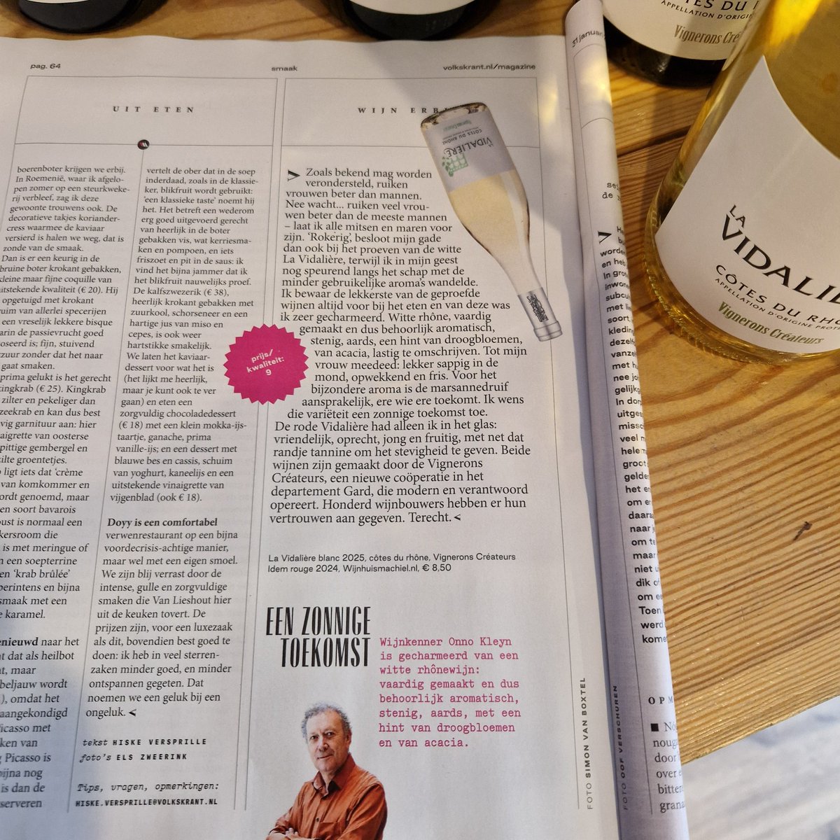 WijnhuisMachiel's tweet photo. Prachtige recensie van @onnokleyn in de @volkskrant. De rode en witte wijn van Domaine de La Vidalière krijgt een 9! #eigenimport https://t.co/pv69SGy0yX