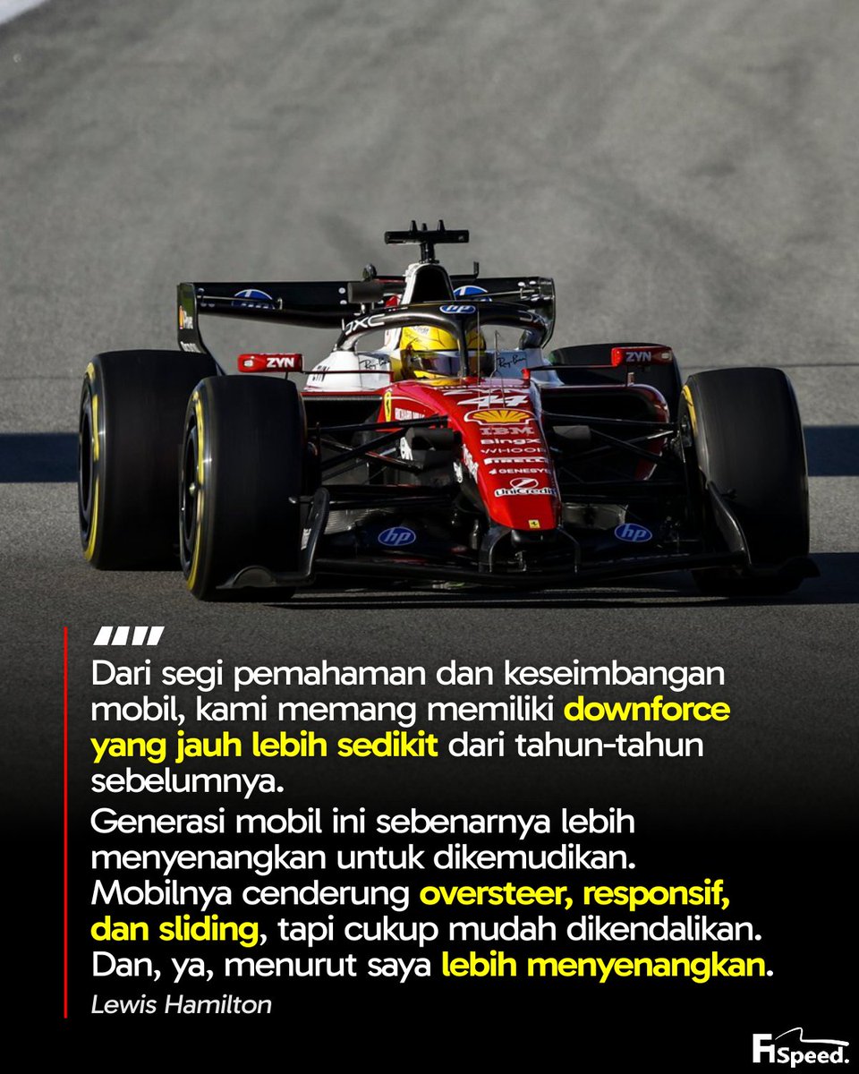 f1speed_indo's tweet image. 🚨 Lewis Hamilton beranggapan jika mobil 2026 lebih menyenangkan saat dikemudikan di sirkuit &amp;amp; terasa lebih baik ketimbang saat mencobanya di simulator.

Menurut Hamilton, downforce di mobil 2026 yang lebih sedikit memang membuatnya lebih oversteer, responsif, dan mudah alami…