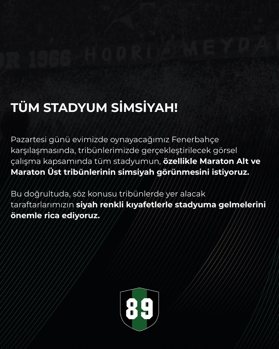 hodrimeydantd89's tweet image. TÜM STADYUM SİMSİYAH!