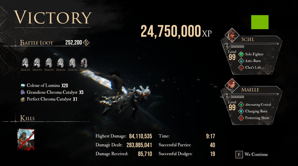 !!!CLAIR OBSCUR ENDLESS TOWER SPOILERS!!!
Divergent Star Simon defeated. I beat Duolliste but no Lampmaster or Clea yet. But Simon takes the medal for the coolest boss in the entire game. Super punishing, super tuff with REALLY sick combos! Truly a fight to remember