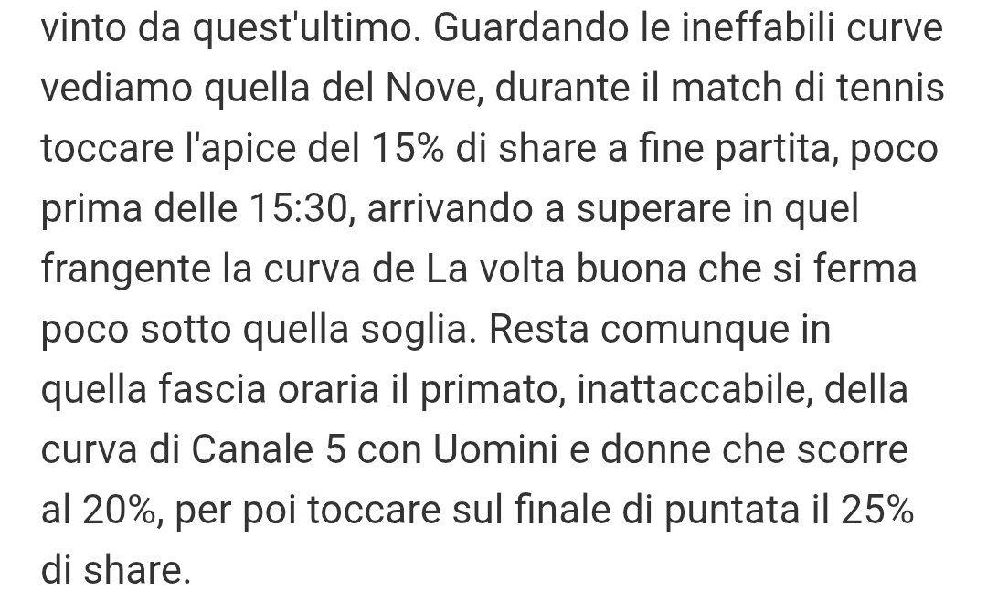 Le curve: il 5° set batte Rai 1 ma resta dietro quella roba lì sul 5