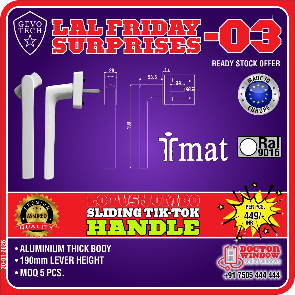 DOCTORWINDOW_IN's tweet image. GEVO TECH LOTUS JUMBO SLIDING TIKTOK HANDLE
GEVO TECH ISTANBUL STANDARD BASE HANDLE
GEVO TECH YOKAHAMA NARROW BASE HANDLE
GEVO TECH MIAMI TOUCHLOCK STRIKER GI

#handle #premiumhandle #touchlock #doctorwindow #soulofwindows #hardware #besthardware #hardwareaccessories #window