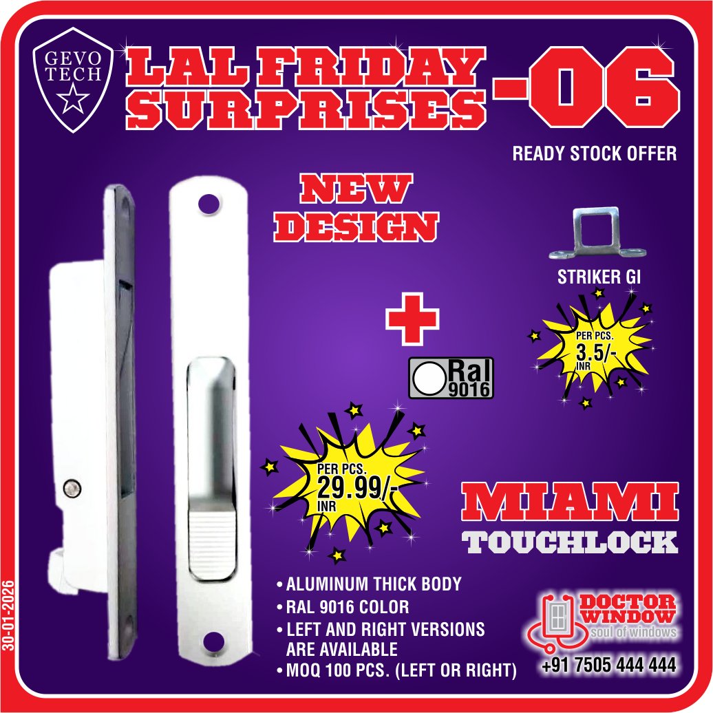 DOCTORWINDOW_IN's tweet image. GEVO TECH LOTUS JUMBO SLIDING TIKTOK HANDLE
GEVO TECH ISTANBUL STANDARD BASE HANDLE
GEVO TECH YOKAHAMA NARROW BASE HANDLE
GEVO TECH MIAMI TOUCHLOCK STRIKER GI

#handle #premiumhandle #touchlock #doctorwindow #soulofwindows #hardware #besthardware #hardwareaccessories #window