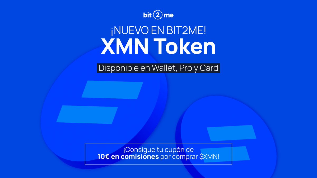 bit2me's tweet photo. 🚨 ¡Recuerda!

Ya puedes operar, hacer trading y pagar con tarjeta con el token XMN. Y además, tiene una promoción especial hasta el 4 de febrero.

👉 Apúntate a la promo, compra $XMN en Wallet y llévate un cupón de hasta 10€ en comisiones.

https://t.co/3ejhTxqo0t

#bit2me #b2m #cripto #criptomonedas #crypto #cryptocurrency #blockchain #xmoney #xmn #listing