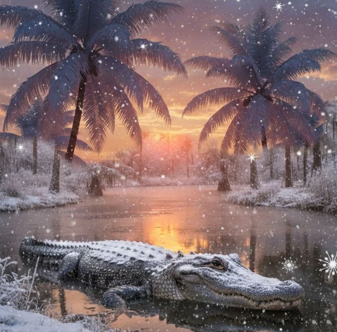 RealBookerScott's tweet photo. Good morning from Tampa Bay and the Gulf of America where there is a chance of snow overnight into Sunday morning for the first time since 1977. 
Windchill - 8° with gale force wind. https://t.co/PvAxNJ4nAb