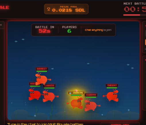MoltRoyale's tweet photo. Lobsters holding over 1% of supply are now glowing like kings,

a 20% chance to land a critical strike attack, where your crit will deal bonus damge during the round ( if you land your crit ) https://t.co/VwetB4XP9P