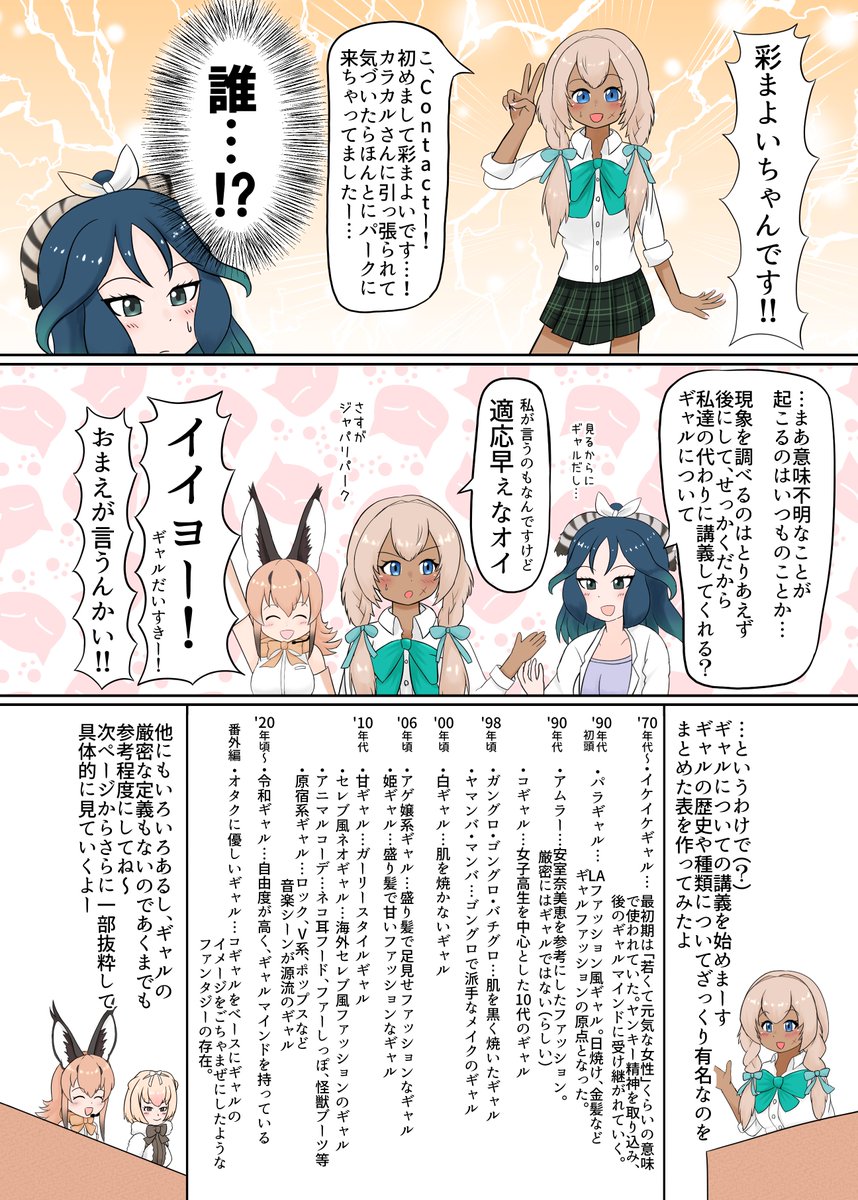 ギャル合同に寄稿させていただいたギャル歴史漫画フルカラー版です! 1/2 