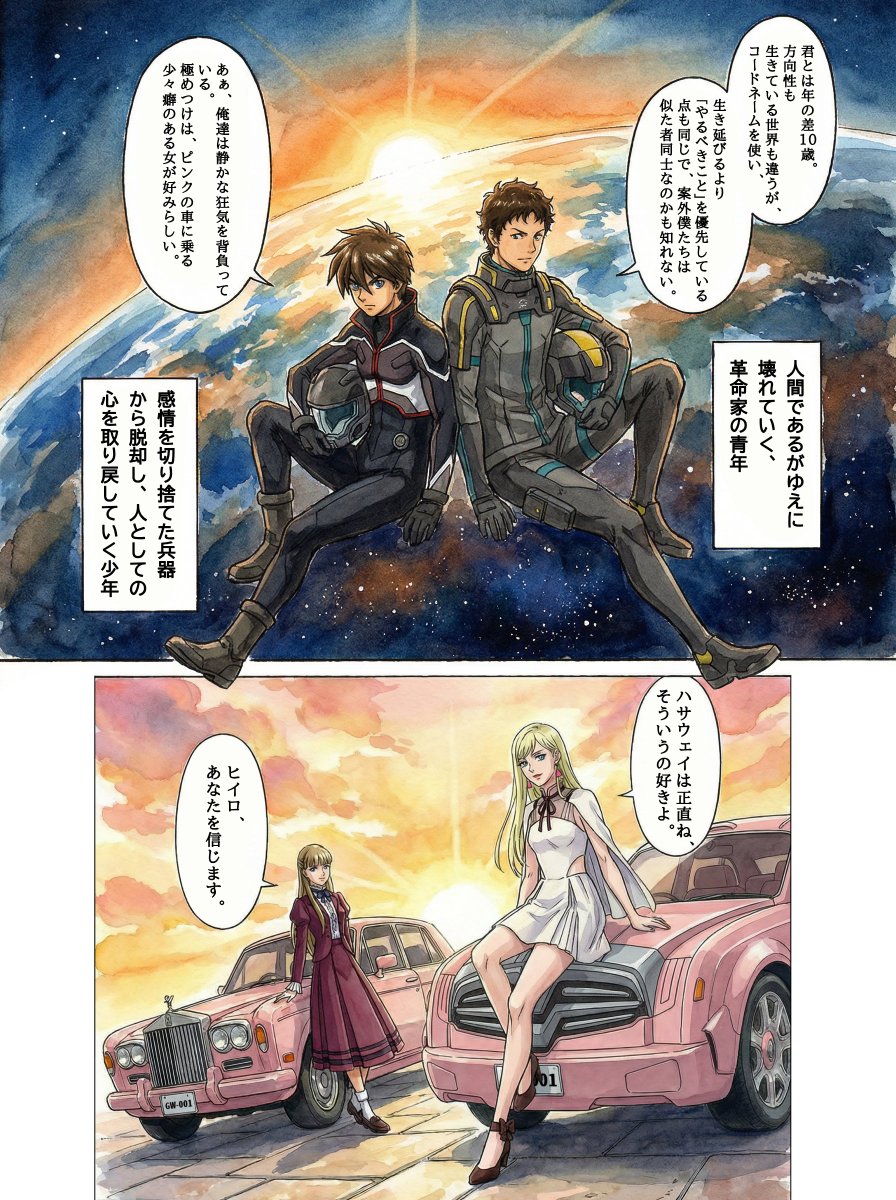 閃光のピンクの車