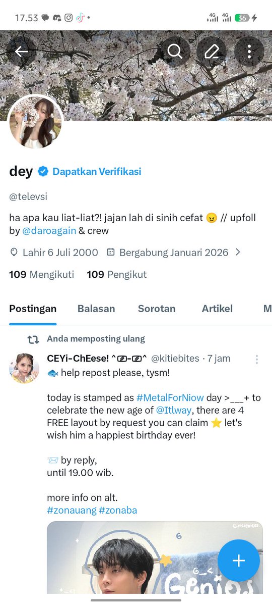 televsi's tweet image. done upfoll BA by @daroagain &amp;amp; crew
start: 5
order: 100
target: 105
end: 109
bonus: +4