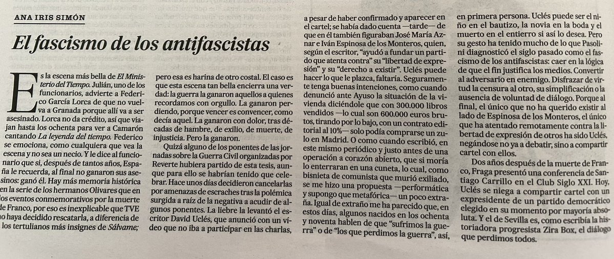 El fascismo de los antifascistas, de <a href="/anairissimon/">Ana Iris Simón</a> en <a href="/el_pais/">EL PAÍS</a>