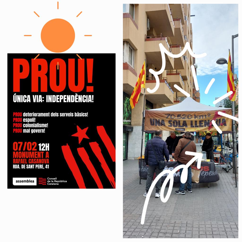 GraciaxINDP's tweet photo. 🌧 Quan no és la pluja,
🌬 és el vent
🚫 No posarem la parada avui

☝🏼Però dissabte vinent
dia 7 de febrer
a les 12 del migdia
☀️ segur que lluirà el sol
👊🏽per anar a la manifestació

✊🏼Diguem PROU❗️ https://t.co/pAJmCCc8kz
