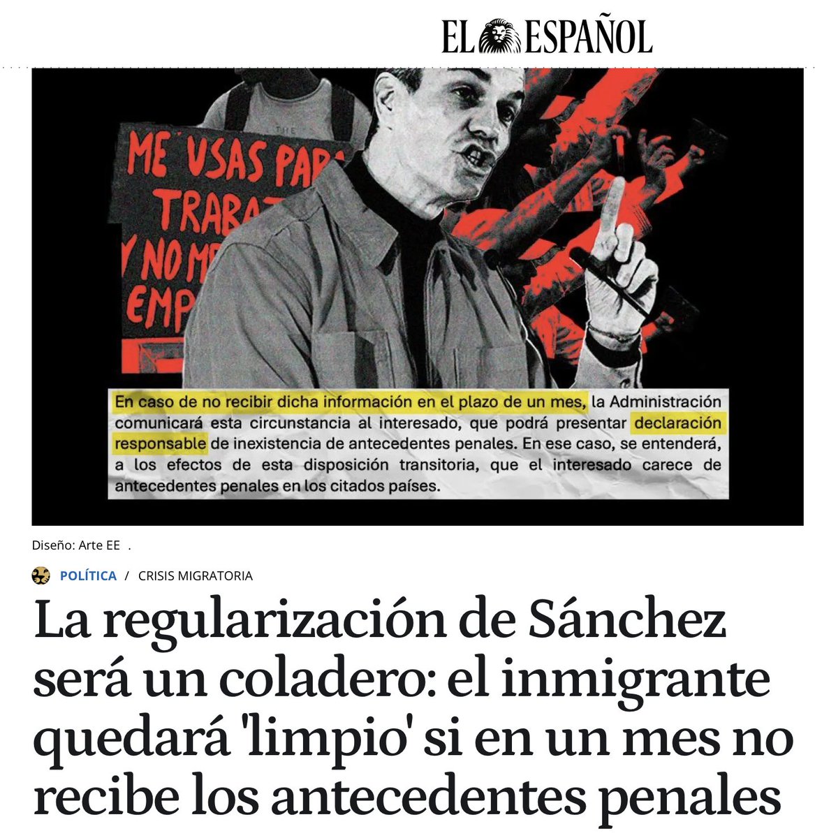 Puede llegar a España un tío que ha asesinado a 37 personas, pero si en un mes no demuestra ÉL que tiene antecedentes, se le concede el permiso...
¡¡UN PLAN SIN FISURAS!!