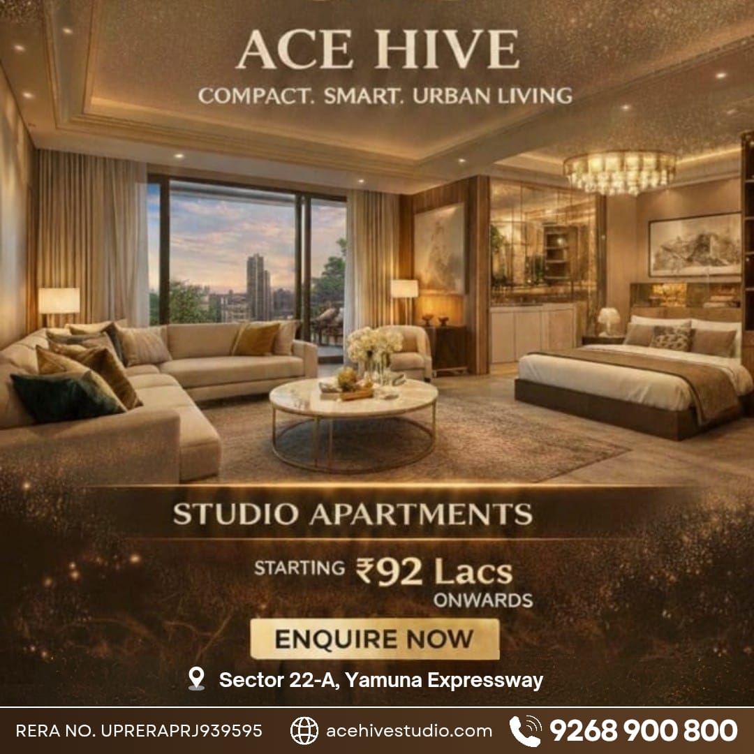 PropertynewsPro's tweet photo. ✨ Discover Smart, Furnished Studio Living at ACE Hive

🏠 Fully Furnished Studio Apartments | Approx. 770 sq. ft. | Starting ₹92 Lacs*

📍 Sector 22A, Yamuna Expressway | Near Jewar Airport | Inside 100-Acre ACE AcreVille Township

🔗 https://t.co/vHnDAQjxsj
📞 9268 900 800 https://t.co/Ul2zZoIPwU