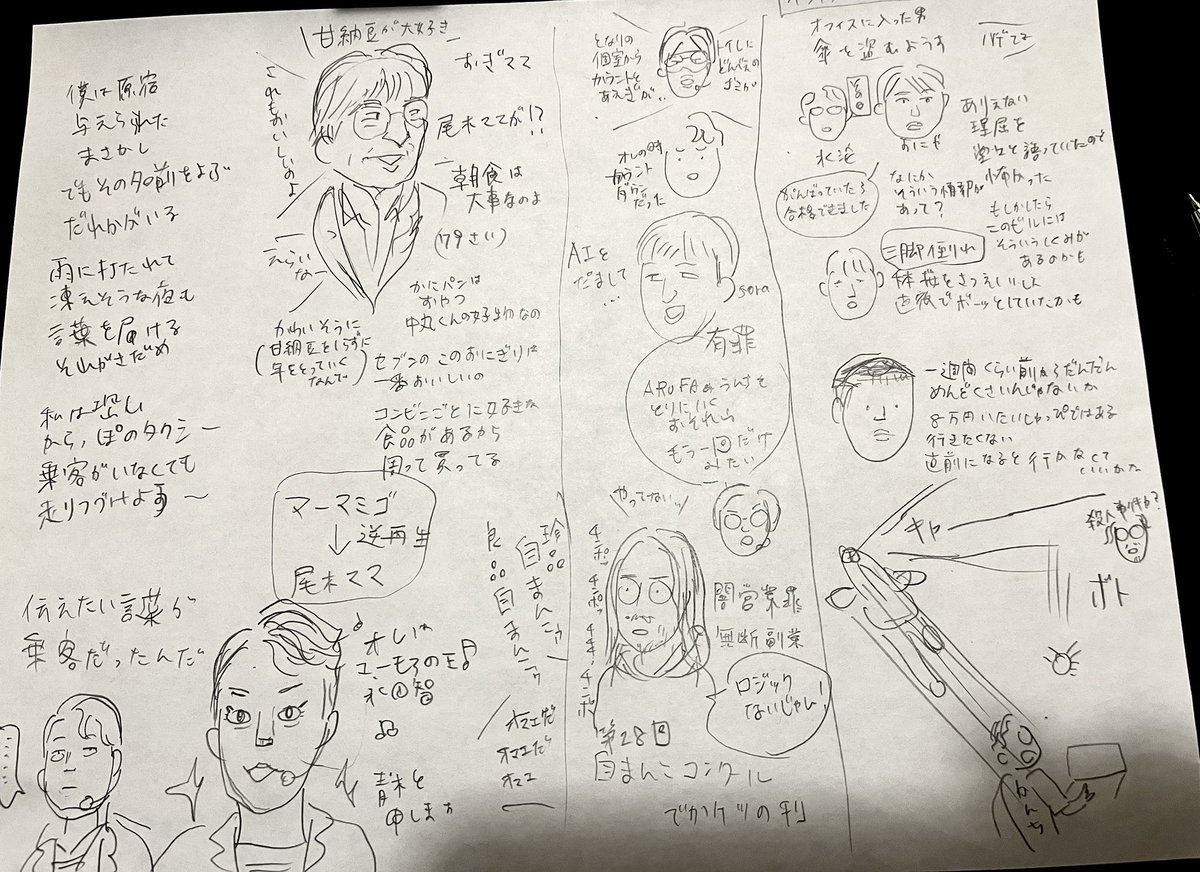 配信見ながらメモ！途中ちょっと離席中断しちゃったのでアーカイブ見返します‼︎‼︎
面白かった😂😂😂
#オモウォイベント