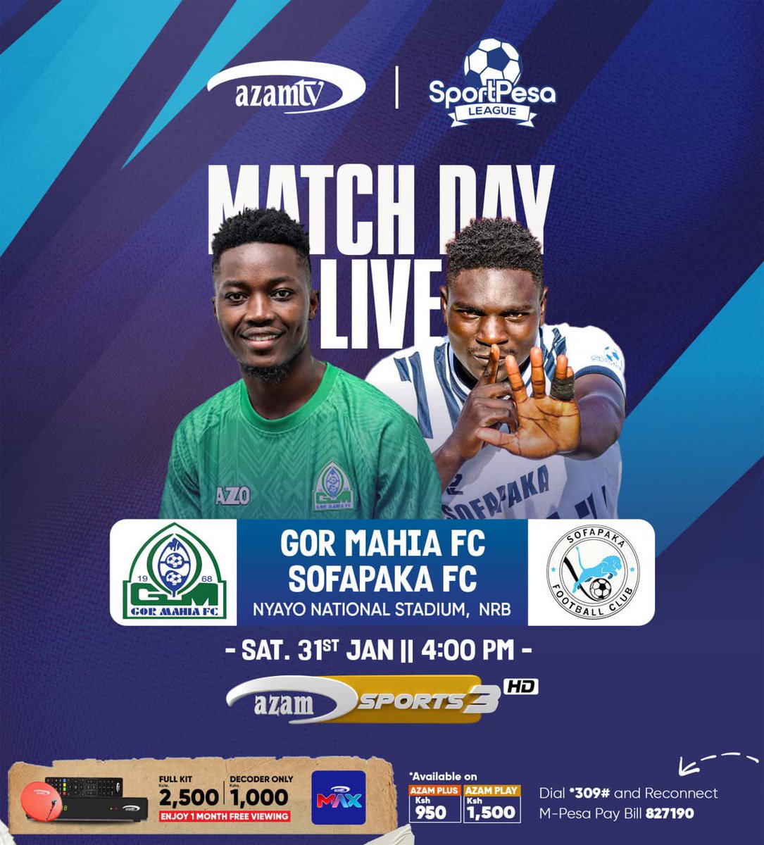 digographer's tweet photo. Tradition meets resistance, expect noise, passion and a fight till the last whistle
๐ FKF Premier League
โฝ๏ธ @gormahiafcke ๐ @FC_Sofapaka
๐๏ธ Nyayo National Stadium
โฐ 4PM
#GodOverEverything #KwalesVeryOwn #fkf #cameraoperator #footballke #azamsports #team23 #dna https://t.co/dpyafjHSXr