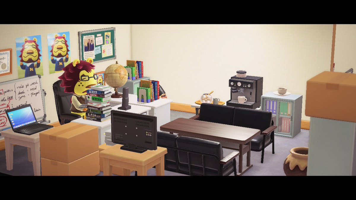 eveningsun_star's tweet image. #acnh #あつ森　#TRICK
 このライオンが上田すぎたので、とりあえず上田次郎部屋を作った