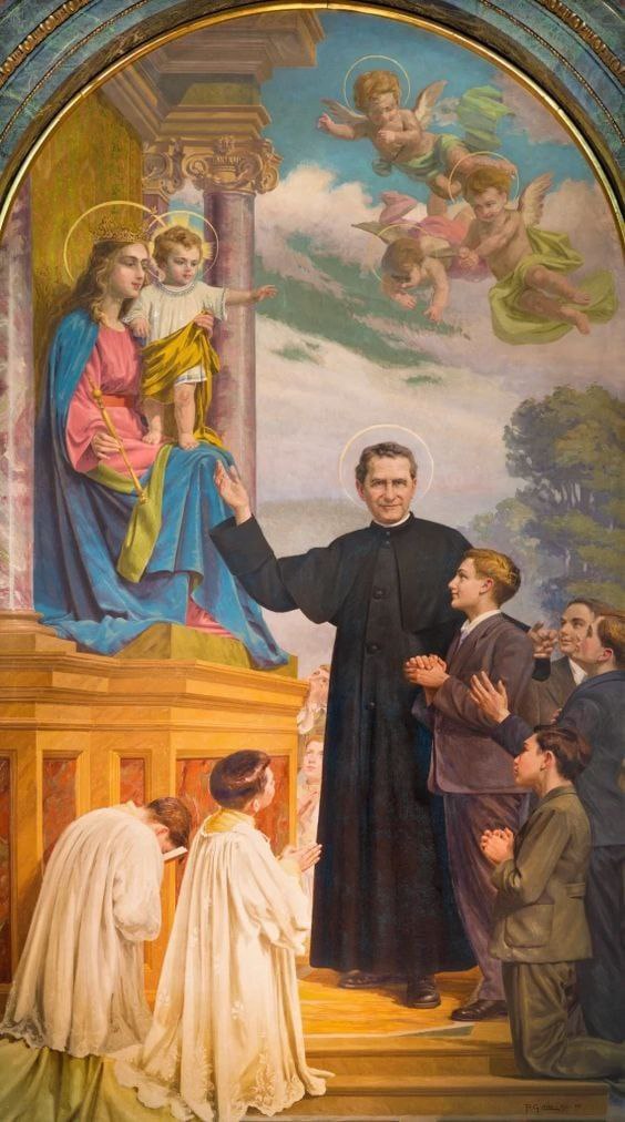 "La Eucaristía y la Virgen son las dos columnas que han de sostener nuestras vidas". 

~San Juan Bosco
